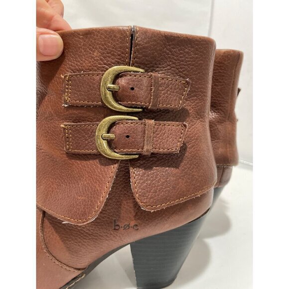 BOC BOOTS Concepts Traipse Brown Leather Ankle Boots, Size 7/38 Cuff Buckle SHO - Picture 5 of 8